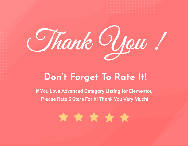 Thank You for Purchase - Advanced Category Listing for Elementor