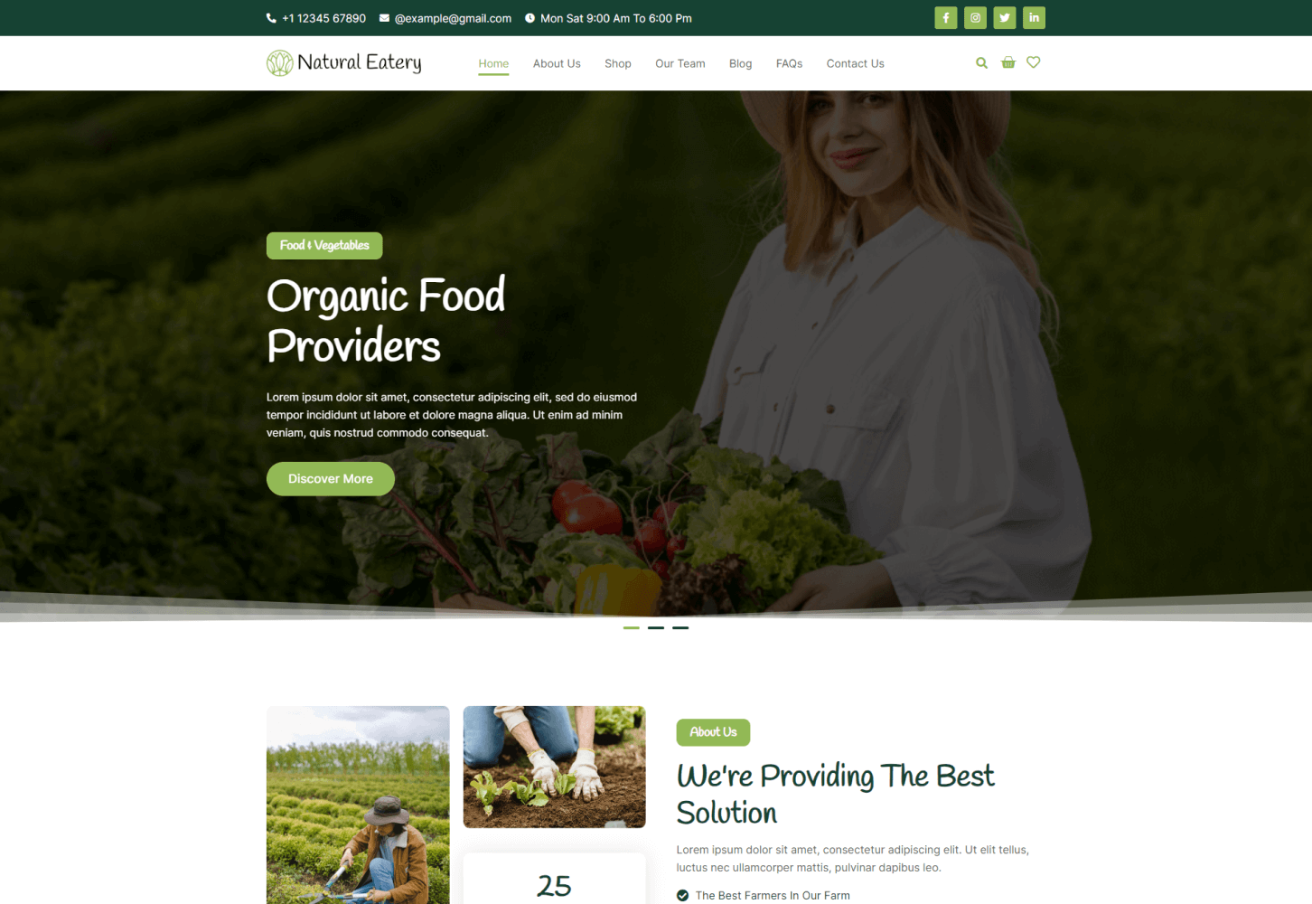 Natural Eatery Homepage