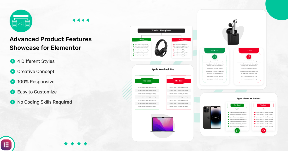 Advanced Product Features Showcase For Elementor Product Banner