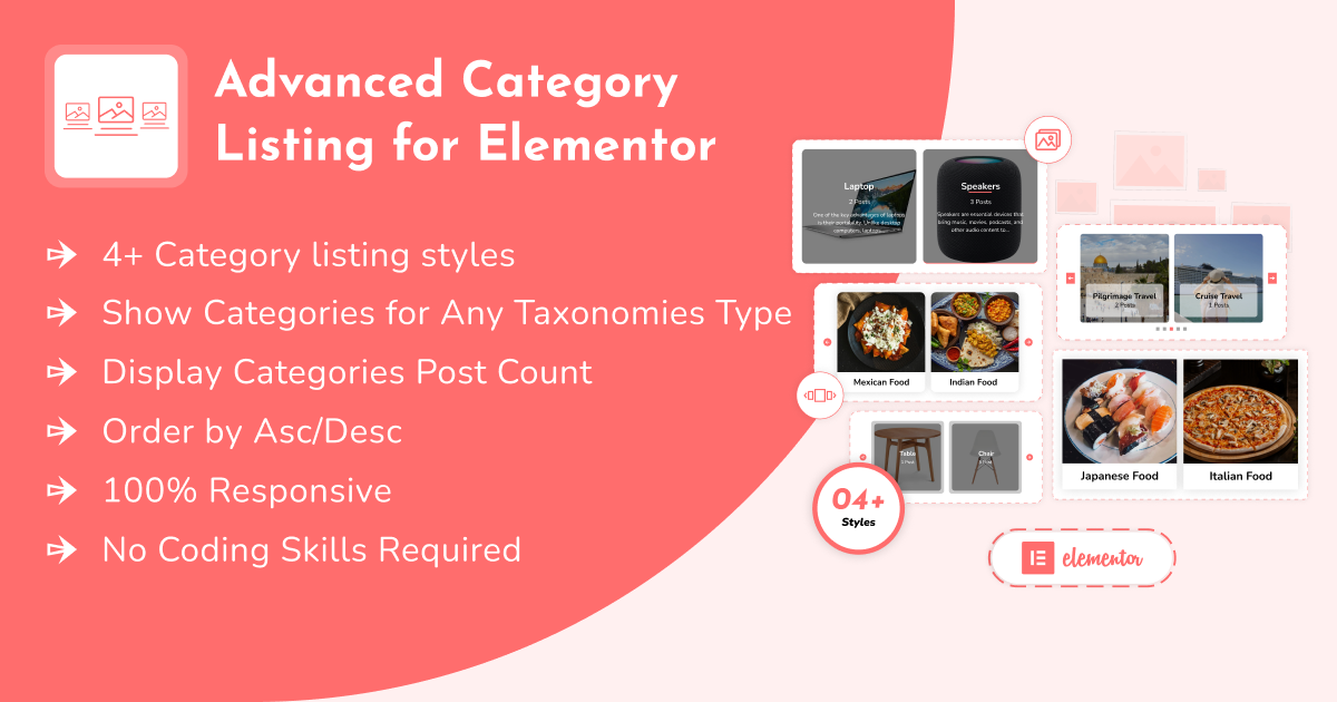 Advanced Category Listing For Elementor Product Banner