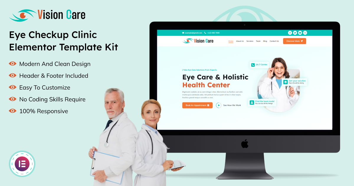Vision Care Elementor Kit Product Banner