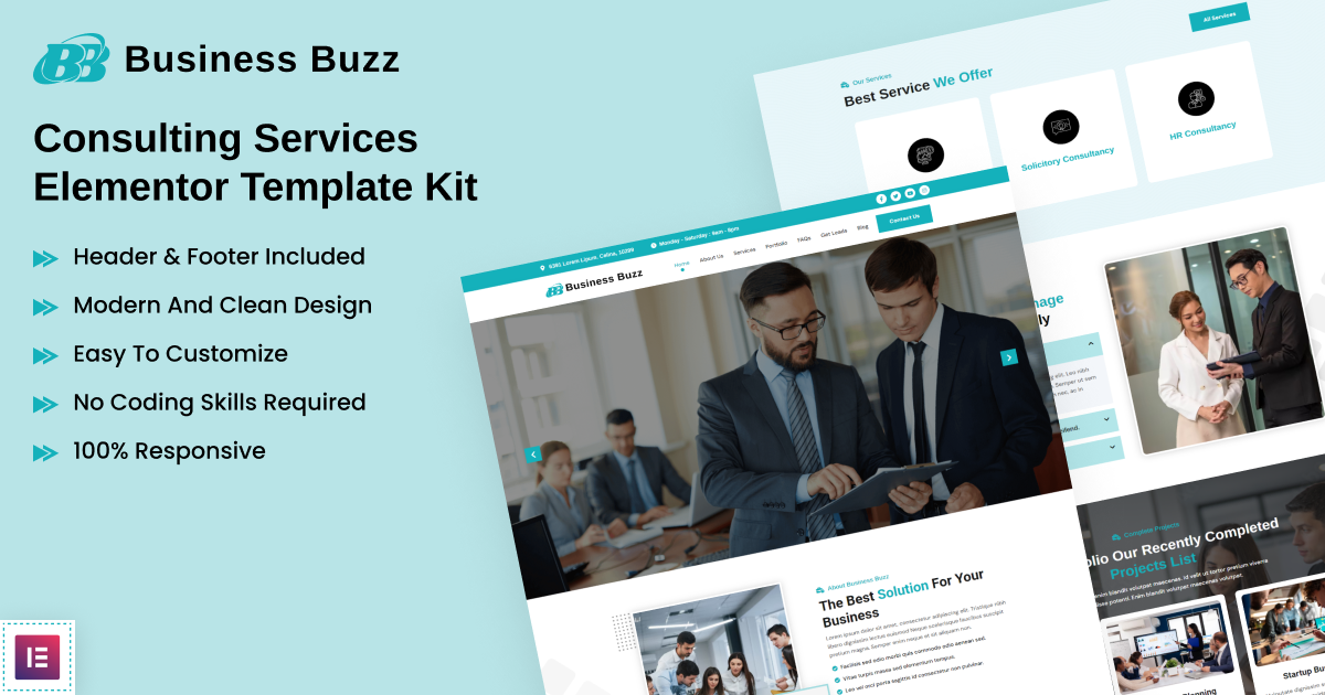 Business Buzz Elementor Kit Product Banner