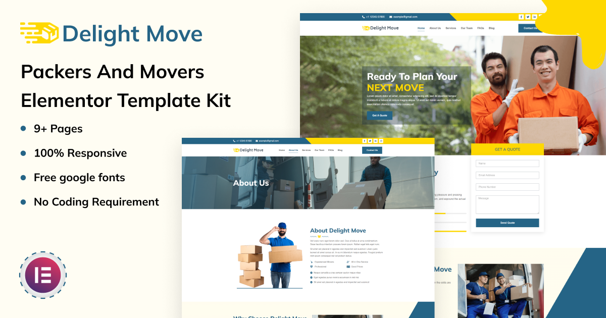 Delight Move Elementor Kit Product Banner