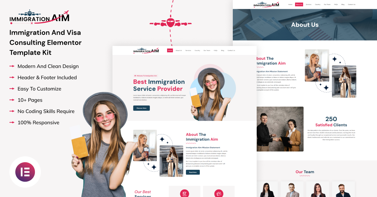 Immigration Aim Elementor Kit Product Banner